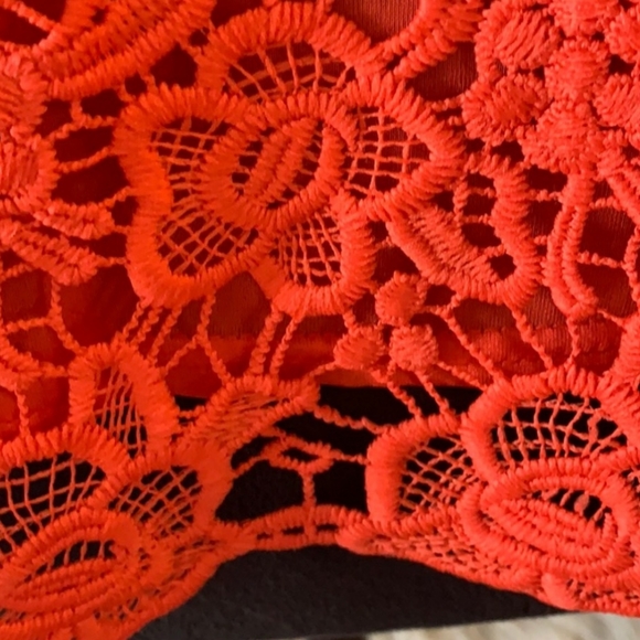 Nanette lepore crocheted orange lace top l… - Picture 4 of 8